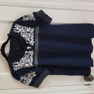 JCrew Size Medium Navy Boho Top